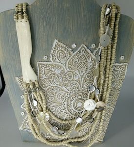 NEW! Multi Layer Beaded Puka Statement Necklace